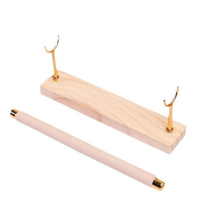 Simple Wooden Jewellery Organizer Rack Ring Display Stand for Rings Earrings