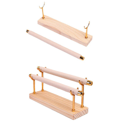 Simple Wooden Jewellery Organizer Rack Ring Display Stand for Rings Earrings