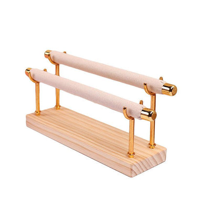 Simple Wooden Jewellery Organizer Rack Ring Display Stand for Rings Earrings