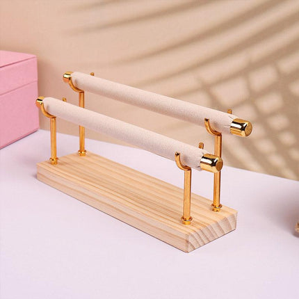 Simple Wooden Jewellery Organizer Rack Ring Display Stand for Rings Earrings