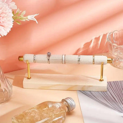 Simple Wooden Jewellery Organizer Rack Ring Display Stand for Rings Earrings
