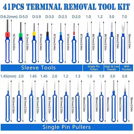 41PCS Wire Terminal Removal Tools Car Electrical Connector Pin Extractor Repair
