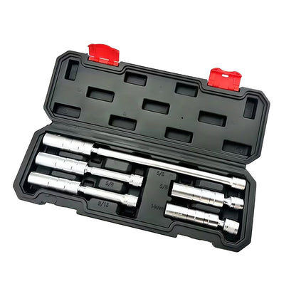 5Pcs Extended Spark Plug Socket Wrench Set 3/8In Drive Deep Swivel Socket Tool