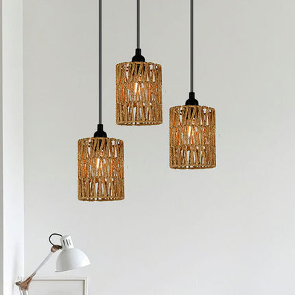 Natural Paper Rope Lampshade 15x11.5cm Rattan Style Pendant Light Shade Decor