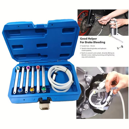 7Pcs Brake Clutch Bleeder Valve Wrench Set Hydraulic Oil Drain Tool Brake Tool