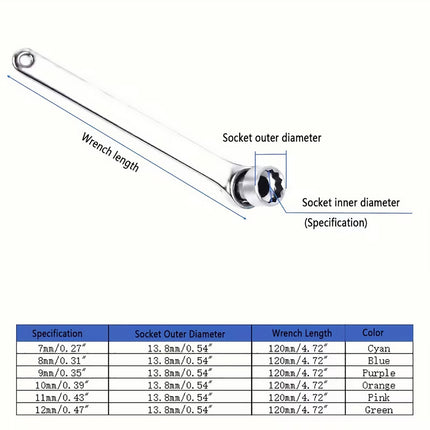 7Pcs Brake Clutch Bleeder Valve Wrench Set Hydraulic Oil Drain Tool Brake Tool