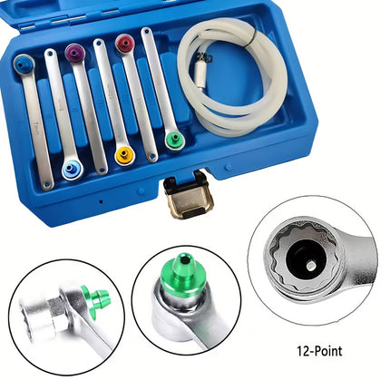 7Pcs Brake Clutch Bleeder Valve Wrench Set Hydraulic Oil Drain Tool Brake Tool