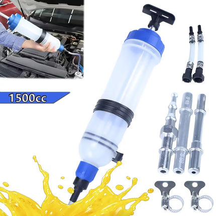 1500cc Manual Oil Extractor Pump Car Fluid Transfer Injector Syringe Tool