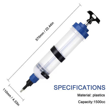 1500cc Manual Oil Extractor Pump Car Fluid Transfer Injector Syringe Tool