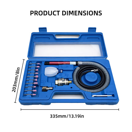 17-Piece Pneumatic Micro Grinder Pen Set Air Polishing Engraving Rotary Tool