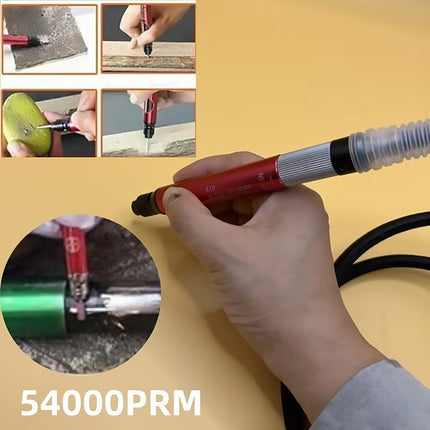 17-Piece Pneumatic Micro Grinder Pen Set Air Polishing Engraving Rotary Tool