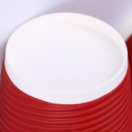 50sets Corrugated Paper Cups Coffee Milk Tea Cups Disposable Hot Drink Cups