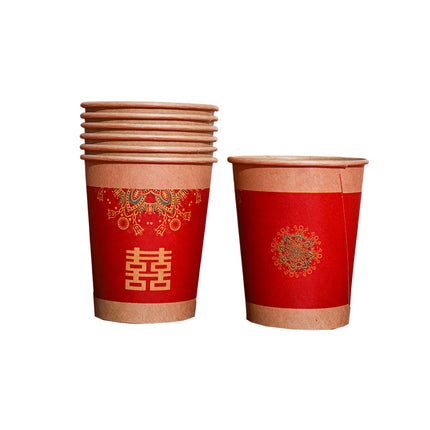 500PCS Printed Paper Coffee Cups for Wedding Water Hot Cold Decor