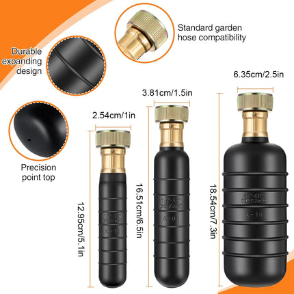 3PCS Drain Bladder Kit Fits 1-6in Pipe Quickly Clean for Toilet Sink Pipe Sewer