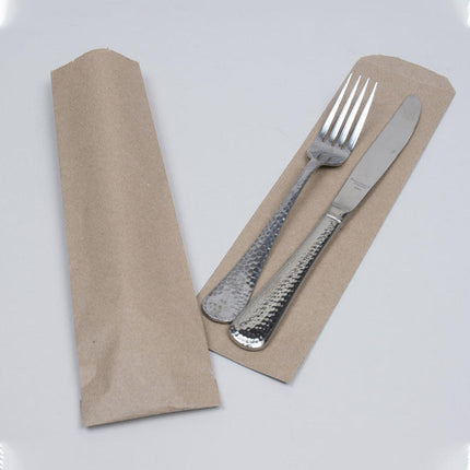 100PCS Paper Cutlery Bag Utensil Pouch Tableware Cover Restaurant Packaging Bag