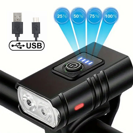 1000 Lumens Bike Aluminum Front Rear Light Set USB Charging Waterproof Sturdy