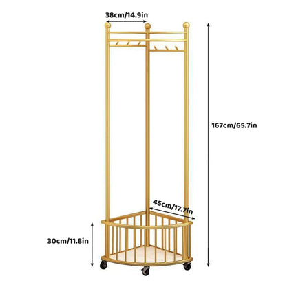Corner Coat Rack Floor Standing Living Room Clothes Bag Storage Household Shelf