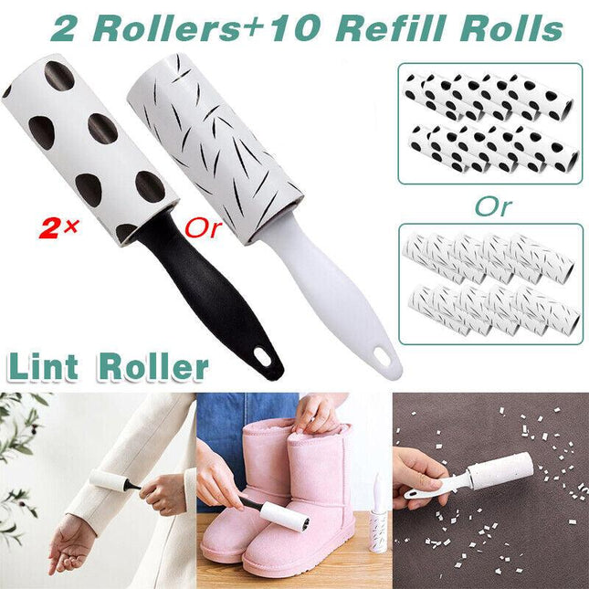 Lint Roller With Refills Sticky Remover Pet Dog Hair Clothes Dust Sofa Cleaning - Aimall