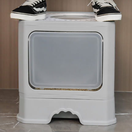Large Fully Enclosed Cat Litter Box Cat Toilet Pet Litter Tray Odor Control