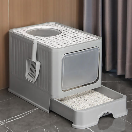 Large Fully Enclosed Cat Litter Box Cat Toilet Pet Litter Tray Odor Control
