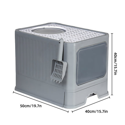 Large Fully Enclosed Cat Litter Box Cat Toilet Pet Litter Tray Odor Control