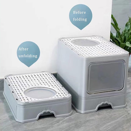 Large Fully Enclosed Cat Litter Box Cat Toilet Pet Litter Tray Odor Control