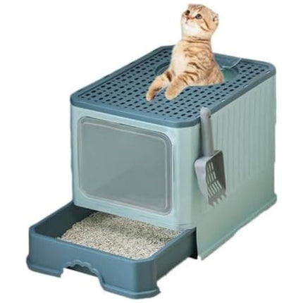 Large Fully Enclosed Cat Litter Box Cat Toilet Pet Litter Tray Odor Control