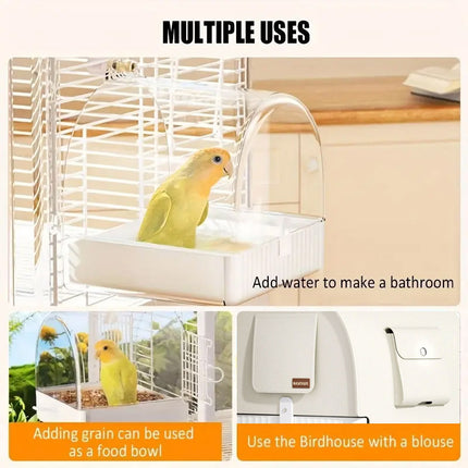 3in1 Parrot Bath Basin Bird Bathtub Cage or Accessory Pet Bird Feeder Water Bowl