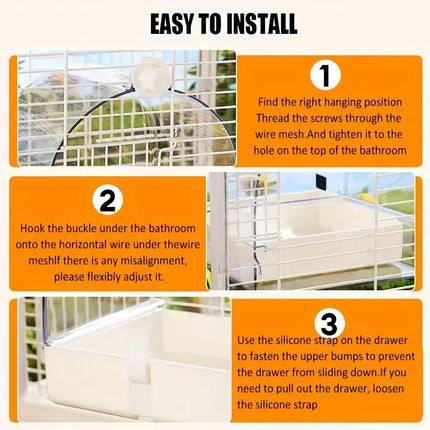 3in1 Parrot Bath Basin Bird Bathtub Cage or Accessory Pet Bird Feeder Water Bowl