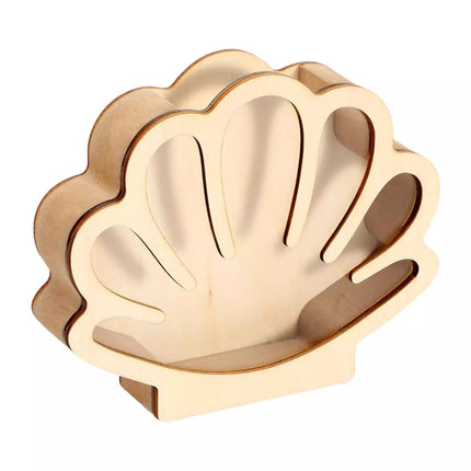 Shell Storage Container Coin Box Wooden Money Box Wooden Shell Display Box