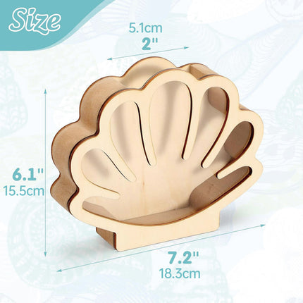 Shell Storage Container Coin Box Wooden Money Box Wooden Shell Display Box