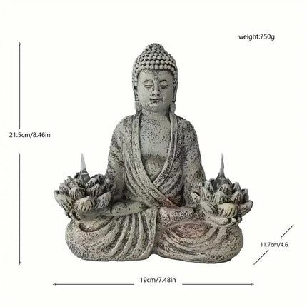 Buddha Statue Solar Light Outdoor Garden Decor Waterproof for Yard Patio Pathway