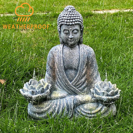 Buddha Statue Solar Light Outdoor Garden Decor Waterproof for Yard Patio Pathway