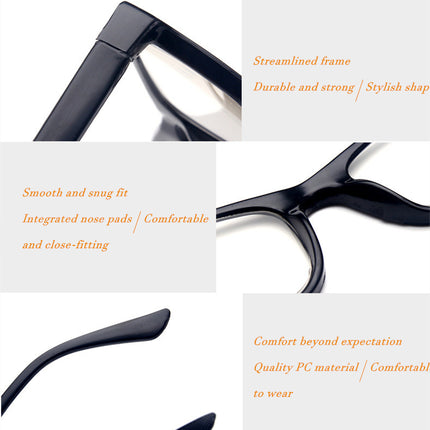 Black 6 Pairs Mens Ladies Wayfarer Frame Magnifying Reading Glasses Nerd Spectacl