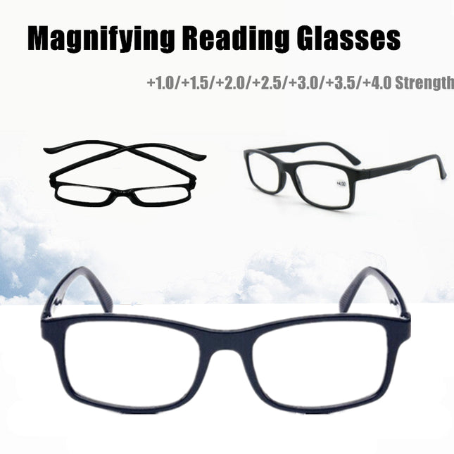 Black 6 Pairs Mens Ladies Wayfarer Frame Magnifying Reading Glasses Nerd Spectacl