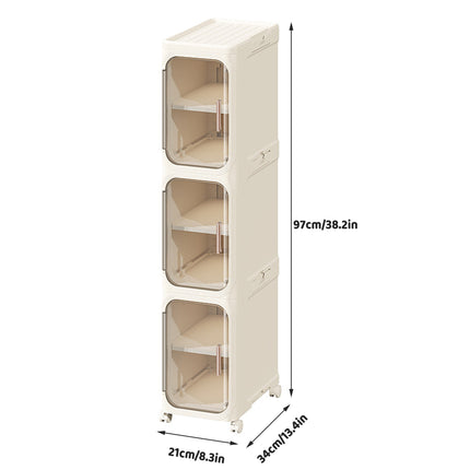 Home Narrow Gap Multi-Layer Storage Cabinet for Kitchen Bathroom Space Saving