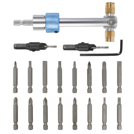 20-Piece Drill and Driver Bit Set - Quick-Change Adapter with Countersink
