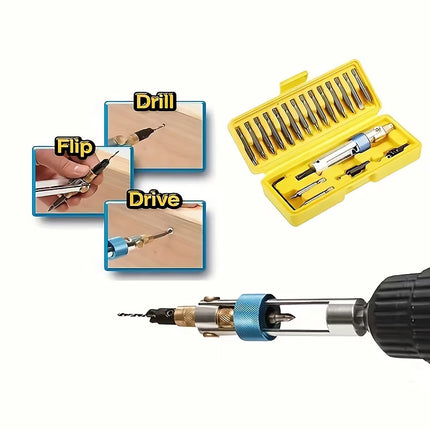 20-Piece Drill and Driver Bit Set - Quick-Change Adapter with Countersink