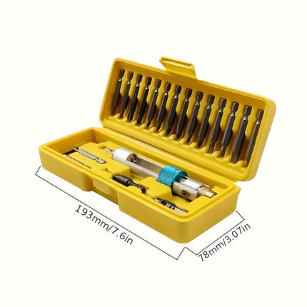 20-Piece Drill and Driver Bit Set - Quick-Change Adapter with Countersink