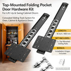 Folding Pocket Door Hardware Kit Top Mounted Slide Rail Soft Close Cabinet