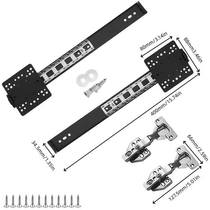 Folding Pocket Door Hardware Kit Top Mounted Slide Rail Soft Close Cabinet