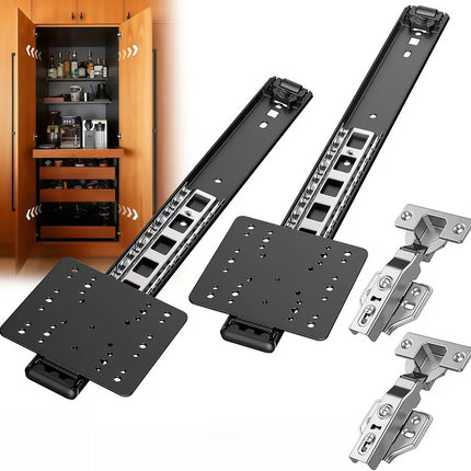 Folding Pocket Door Hardware Kit Top Mounted Slide Rail Soft Close Cabinet