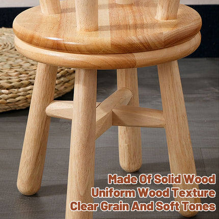 Wooden Round Stool Shoe Changing Low Stool Sturdy Compact for Entryway Home Use