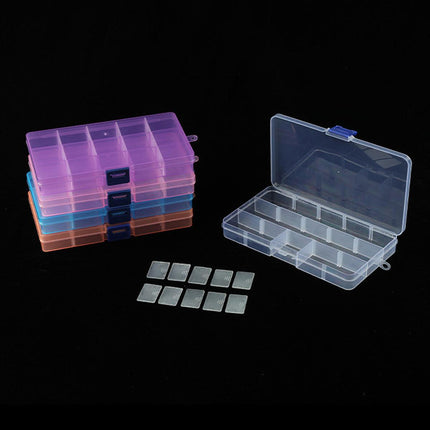 10pcs 15Compartments Plastic Box Case Bead Storage Organizer Jewelry Craft Box