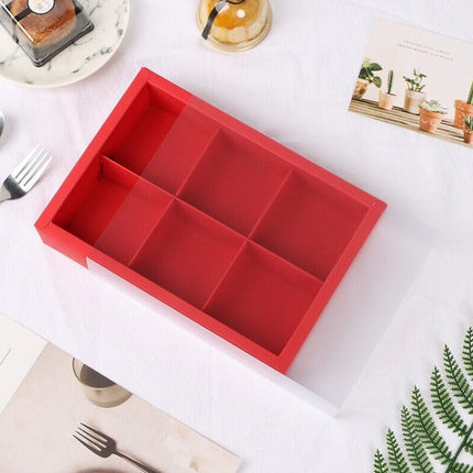 Kraft Paper Mooncake Gift Box 6 Compartment 50pcs Bakery Pastry Packaging Box