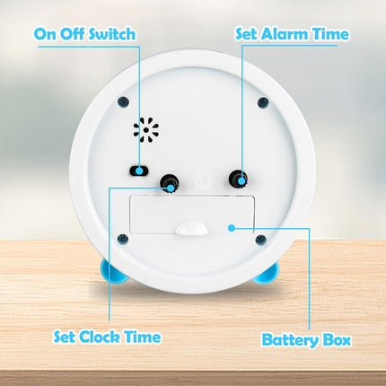 Student Desktop Alarm Clock 10cm Cute Simple Clock for Kids Bedroom Learning Use
