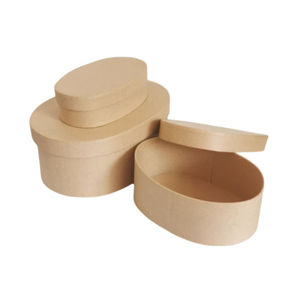 5pcs Oval Gift Boxes Paper Packaging Box Handcrafted Gift Storage Display Case