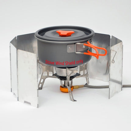 Camping Stove Wind Shield 9PC Foldable Wind Cover Silver Outdoor Portable Burner
