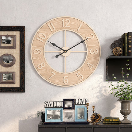Living Room Wooden Clock Home Silent Clock Wall Mounted For Home Decoration