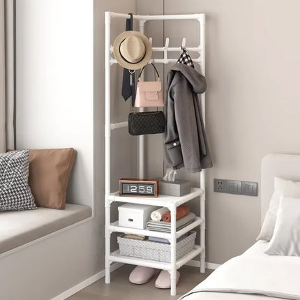 Corner Shelf Storage Rack Coat Hat Rack Multi Functional for Living Room Bedroom